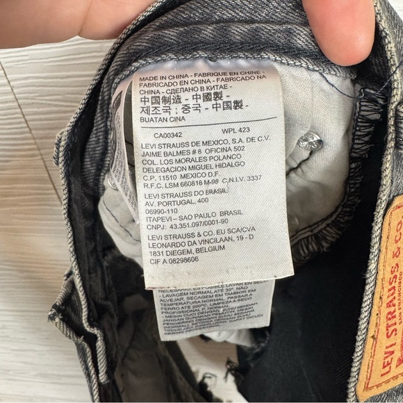 Levi’s 501 Button Fly Cut Off gray Black Aged Grunge Jean Denim Shorts W 30 - Picture 7 of 7